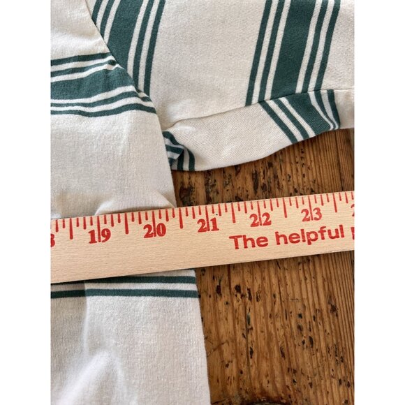 Brixton Standard Fit Mens Striped T-Shirt Large Green White Short Sleeve Cotton - Picture 5 of 7